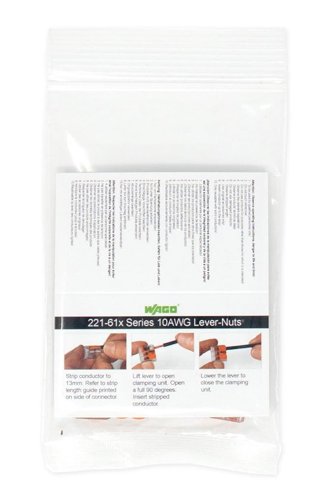 その他 yee Wago 221-615 Lever-Nuts 10AWG 5 Conductor Compact Wire
